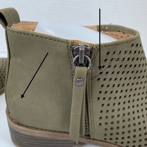 Time And True Olive Green Ankle Boots Memory Foam Womens Size 6.5 Zippered S176 - Picture 8 of 11